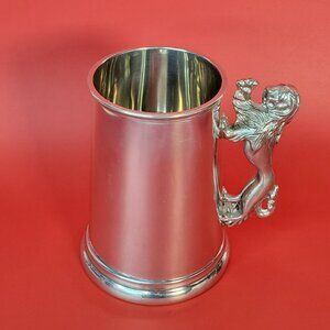 English Pewter Tankard with Lion Handle